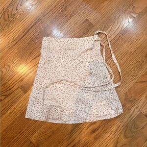 Brandy Melville Cream and Pink wrap skirt